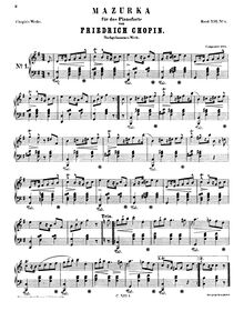 Partition complète, 2 Mazurkas, G major, B-flat major, Chopin, Frédéric