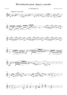 Partition violons II, Divertimento para fagot y cuerdas, Sanchis, Salvador
