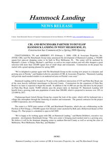 CBL and Benchmark Develop Hammock Landing in West Melbourn…