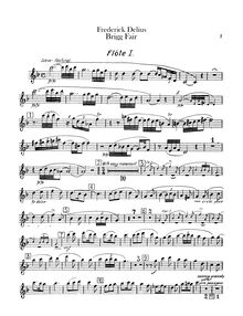 Partition flûte 1, 2, 3, Brigg Fair, An English Rhapsody, Delius, Frederick