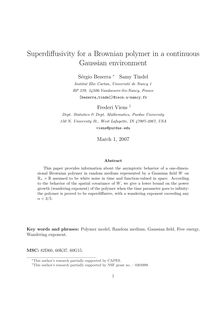 Superdiffusivity for a Brownian polymer in a continuous Gaussian environment Sergio Bezerra Samy Tindel