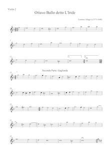 Partition violon 2 , partie, Ottavo Ballo detto L Iride, Allegri, Lorenzo