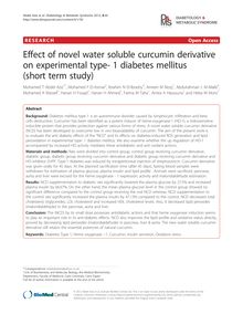 Effect of novel water soluble curcumin derivative on experimental type- 1 diabetes mellitus (short term study)