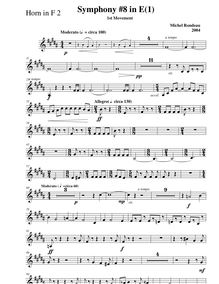 Partition cor 2 (F), Symphony No.8, E major, Rondeau, Michel