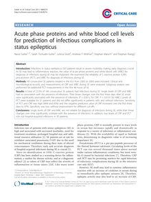 Acute phase proteins and white blood cell levels for prediction of infectious complications in status epilepticus