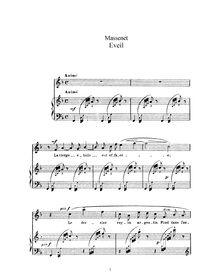 Partition complète (F Major: haut voix et piano), Éveil
