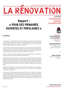Les primaires au Parti Socialiste - Rapport : « POUR DES PRIMAIRES ...