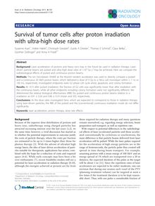 Survival of tumor cells after proton irradiation with ultra-high dose rates