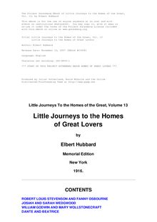 Little Journeys to the Homes of the Great - Volume 13 - Little Journeys to the Homes of Great Lovers