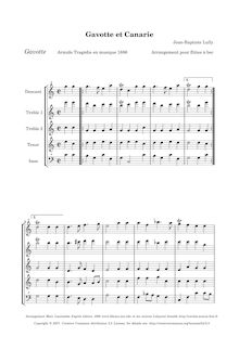 Partition Gavotte et Canarie (Act IV, sc.2) - score, Armide, Lully, Jean-Baptiste