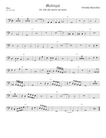 Partition viole de basse, Madrigali a 5 voci, Libro 1, Bartolini, Orindio