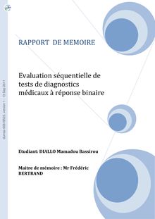 Evaluation séquentielle de tests de diagnostics médicaux réponse binaire