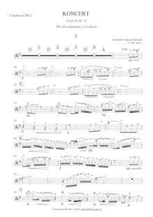 Partition clarinette 2, Concerto pour 2 clarinettes, Krommer, Franz