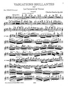 Partition de violon, Variations brillantes sur Le Carnaval de Venise