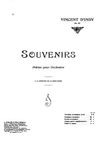 Partition Orchestral score (different scan), Souvenirs, Op.62, Indy, Vincent d 