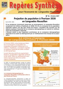 Projection de population à l horizon 2030 en Languedoc-Roussillon 