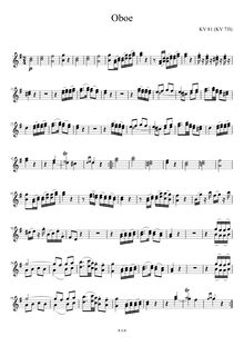 Partition hautbois I+II , partie, Symphony No.44, D major, Mozart, Wolfgang Amadeus