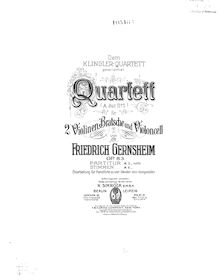 Partition violon I, quatuor No.5, Op.83, A Major, Gernsheim, Friedrich