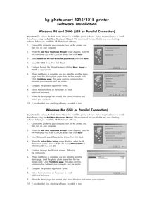Notice Imprimantes HP  Photosmart 1218