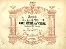 Partition complète, Der Beherrscher der Geister, Ruler of the Spirits Overture; Rübezahl-Ouvertüre par Carl Maria von Weber