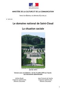 Le domaine national de Saint-Cloud - La situation sociale