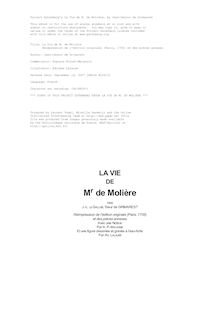 La Vie de M. de Molière par Jean
