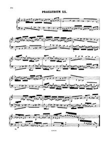 Partition Prelude et Fugue No.20 en A minor, BWV 889, Das wohltemperierte Klavier II