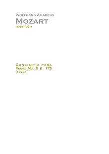 Partition Orchestral Score, Piano Concerto No.5, 5, D major, Mozart, Wolfgang Amadeus