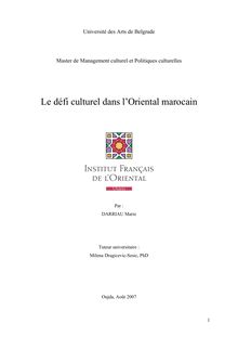 Le défi culturel dans l Oriental marocain
