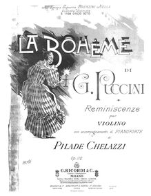 Partition Cover, Reminiscenze di  La Bohème  per violon con accompagnamento di pianoforte
