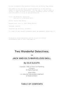 Two Wonderful Detectives - Jack and Gil s Marvelous Skill