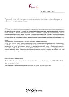 Dynamiques et compétitivités agro-alimentaires dans les peco - article ; n°1 ; vol.240, pg 37-48