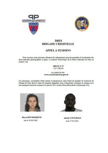 Otages Porte de Vincennes - Appel à témoins - Brigade Criminelle