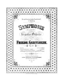 Partition complète, Symphonie No.2, Es dur, für grosses Orchester, Op.46.