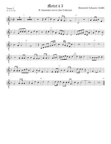 Partition ténor viole de gambe 3, octave aigu clef, Geistliche Chor-Music, Op.11 par Heinrich Schütz
