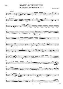 Partition altos, cor Concerto, E♭ major, Mozart, Wolfgang Amadeus