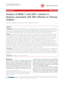 Analysis of EBNA-1 and LMP-1 variants in diseases associated with EBV infection in Chinese children