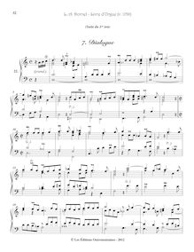 Partition , Dialogue, Pièces d orgue, Livre d orgue, Dornel, Antoine par Antoine Dornel