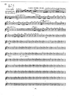 Partition cor 1, 2 (D), 3, 4 (A), Chasse du Jeune Henry, Méhul, Etienne Nicolas