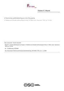 L homme préhistorique à la Guyane - article ; n°2 ; vol.1, pg 173-182