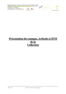 Présentation des mangas, Artbook et DVD de la Collection