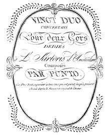 Partition complète, Vingt Duo Concertans pour deux Cors, Punto, Giovanni