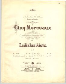Partition couverture couleur, 5 Morceaux, Aloiz, Vladislav
