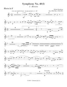 Partition cor, Symphony No.40, Rondeau, Michel