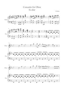 Partition de piano, Concerto per hautbois, E♭, Bellini, Vincenzo