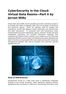 CyberSecurity in the Cloud by Jervan Wiltz