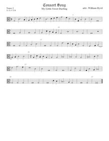 Partition ténor viole de gambe 2, alto clef, 5 chansons, Byrd, William par William Byrd