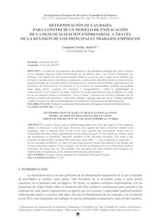 DETERMINACIÓN DE LAS BASES PARA CONSTRUIR UN MODELO DE EXPLICACIÓN DE LA DESLOCALIZACIÓN EMPRESARIAL A TRAVÉS DE LA REVISIÓN DE LOS PRINCIPALES TRABAJOS EMPÍRICOS (DETERMINATION OF BASES TO BUILD AN EXPLANATION MODEL OF FIRM INTERNATIONAL RELOCATION THROUGH THE REVIEW OF THE MAIN EMPIRICAL WORKS)