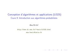 Conception d algorithmes et applications