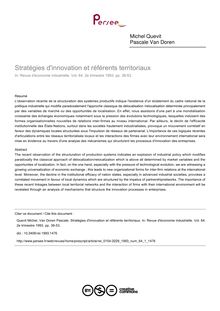 Stratégies d innovation et référents territoriaux - article ; n°1 ; vol.64, pg 38-53